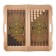Wooden backgammon large, board game, 55 x 55 cm, skin, with a pen, crocodile, brown