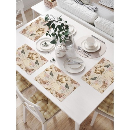 A set of napkins for setting the table “Letter from the past”, rectangular, size 32x46 cm, 4 pcs