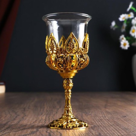 Glass "pleasure" 12*6.5*6.5 cm, gold-1