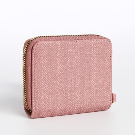 Children's wallet with a zipper, pink color-1