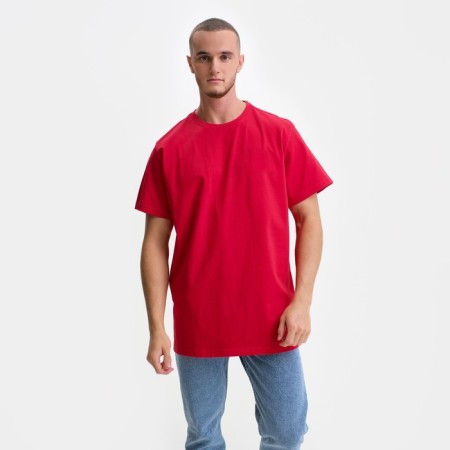 T -shirt male, red color/print mix, size 44 (xl)