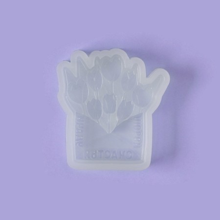 Silicone Mold for candy and chocolate "envelope with tulips", 9 × 7.5 cm, the color is transparent-3