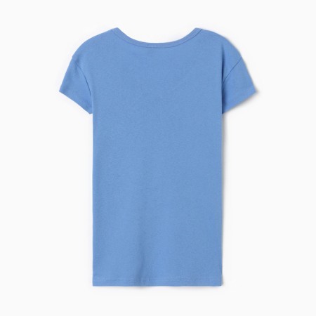 Women's T-shirt V-shaped neckline, color that is blue, size 46-3