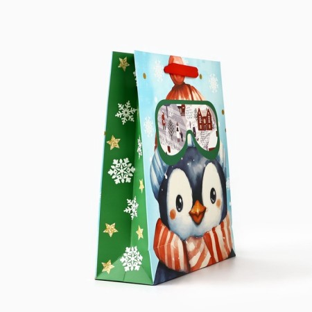Package New Year's laminated “Penguin”, m 30 x 26 x 9 cm, New Year-2
