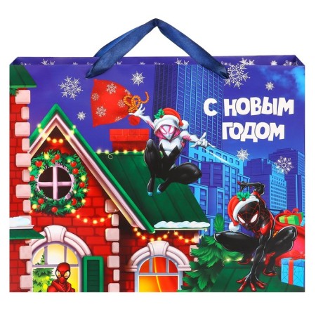 New Year. Gift package, 31x40x11 cm, packaging, spider-man-4