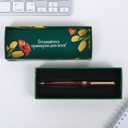 Gift pen “I admire the teacher”, plastic, blue paste, 1.0 mm-4
