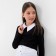 School blouse for a girl, black/white color, height 122 cm
