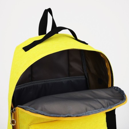 Youth backpack from lightning textiles, Fulldorn, 3 pockets, yellow-gray color-5