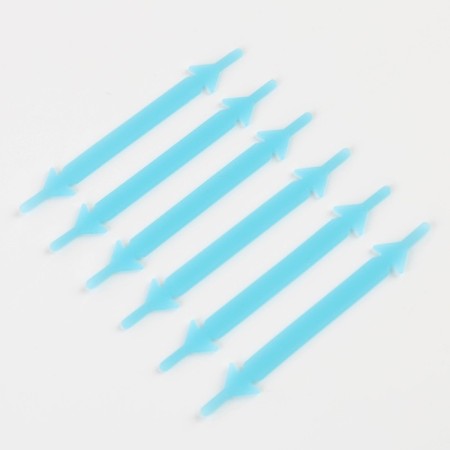 Silicone laces, set 6 pcs, blue color-1