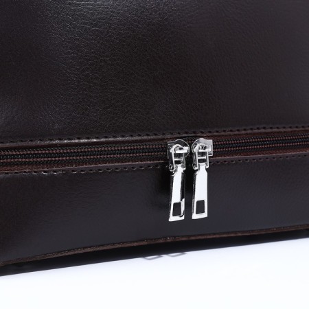 Cross-Bodi Bag on a zipper, the color is dark brown-3