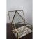 Casket glass, leatherette with a metal frame "Triangle" white 18.8x14.7x6.6 cm