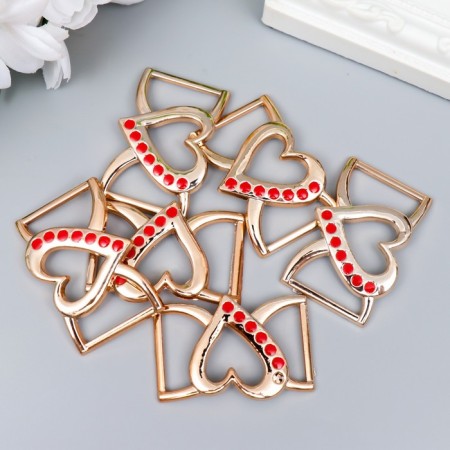 Decor for creativity plastic buckle "curved heart" set of 6 pcs 3x4.5 cm-2