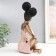 Polystone souvenir "Girl with curly tails, with a dish" pink-gold 17x12x27 cm