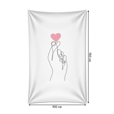 Decorative panel with photo printing "sign of love", vertical, size 100x150 cm-1