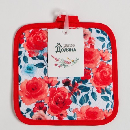 Прихватка Доляна "Розы" 17х17 см, 100% п/э-3