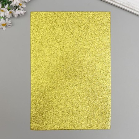 Foamiran glitter Magic 4 Hobby 2 mm cent. light gold, 20x30 cm-2