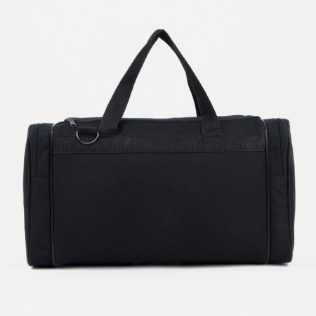Road bag, 3 parts on zippers, external pocket, long belt, black color-1