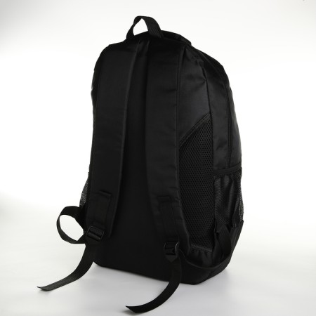 Youth backpack with a zipper, 4 pockets, black/green color-3