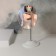 Desktop mirror, on a flexible leg, D mirror surface 15 cm, white color