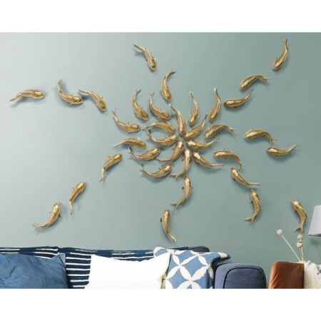 Wall decor, "fish" 16 x 5 cm, gold, left
