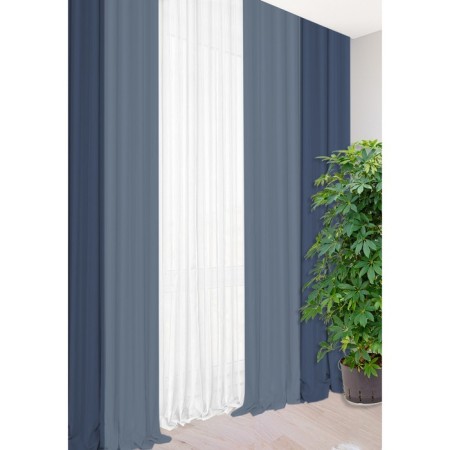 Set of curtains "Canvas", size 200x270 cm, 2 pcs, blue color, Marengo