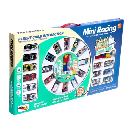 Game set "City", 24 metal machines with launch and playing field-7