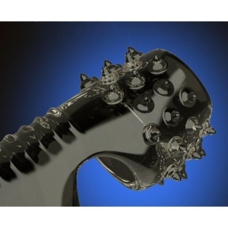 Nozzle on the penis of the oksa, massage, embossed, with antennae, silicone, black-3