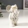 Souvenir Ceramics "Elephant with glasses" white-black with gold 10x5x7 cm
