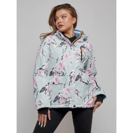 Ski jacket female, size 42, turquoise color