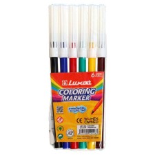 Flomasters 6 colors Luxor Coloring, washed off, PVC, euro suspension