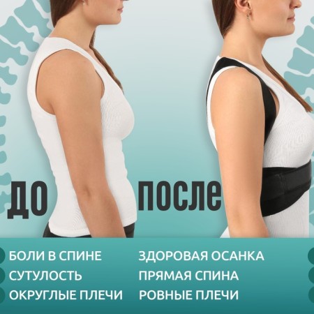 Massner-fixer for posture and lower back, on phasexes, universal size, cardboard box, black color-1