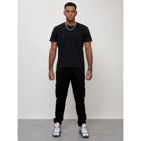 Cargo jeans men, size 54, black color-4
