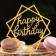 Topper "Happy Birthday", geometry, gold, give beautifully