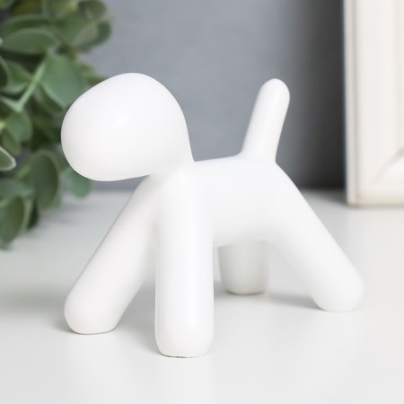 Souvenir Polystone "Dog" White 10x7.8x5.4 cm-4