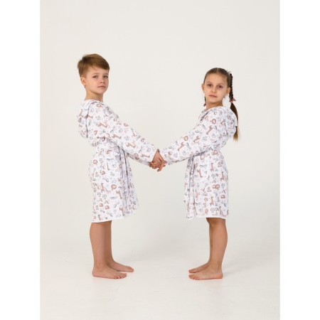 Children's robe with a hood, height 122 cm-6