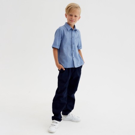 Pants for the boy Minaku: Casual Collection Kids dark blue color, height 110-1