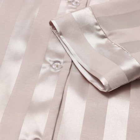 Female set (shirt, trousers) KAFTAN SILK "strip" R.44-46, cream-7