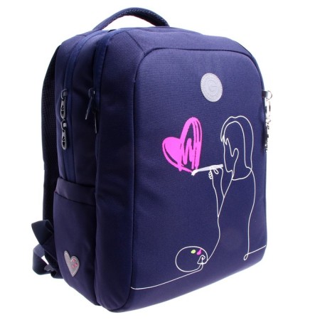 School backpack, 39 x 26 x 17 cm, Grizzly 366, ergonomic back, + keychain RG-366-3_1-1