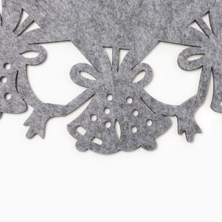Napkin New Year's decorative shade "Bells", gray color, D 30 cm, felt-3