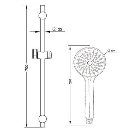 Shower set of Esko SSS751-1