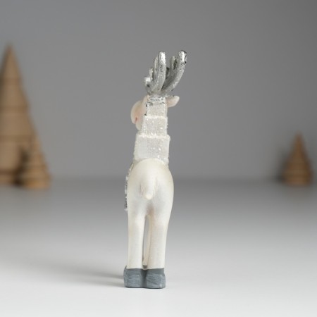 Polystone souvenir "Deer with silver horns, with white gifts on the back" 5.5x2x11.5 cm-3