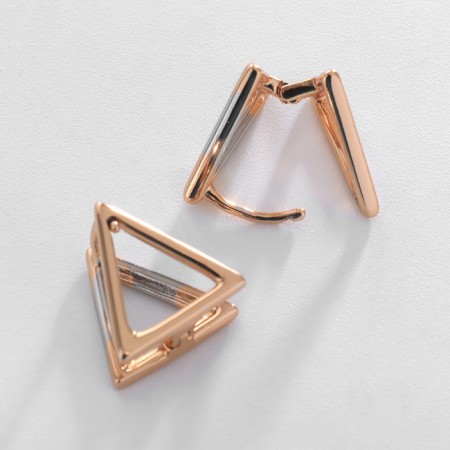 Earrings Metal Xuping Triangle of Emistence, Color with Silver-Oloboy-1
