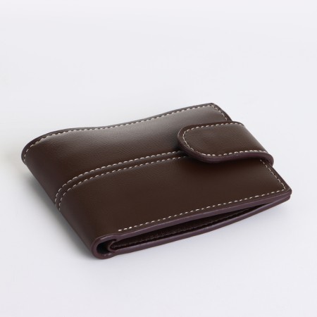 Male purse on the button, brown color-3