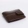 Male purse on the button, brown color