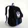 School backpack from textiles on lightning, 5 pockets, black/blue color