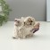 Figure "Owls read" 12x7x7cm, beige