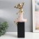 Souvenir Polystone "Girl in Cuba, with pigtails" white-gold 15x10x37 cm
