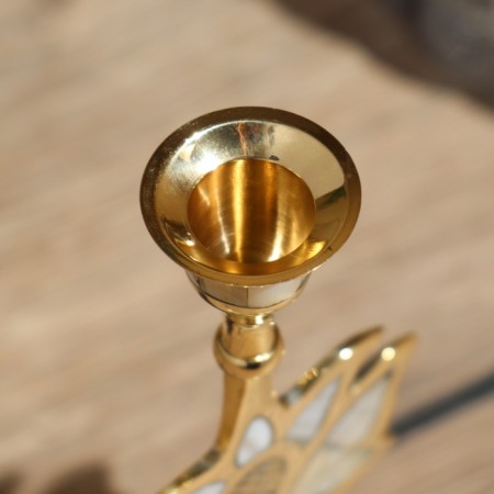 Flaw candlestick 16.5 cm, brass-7