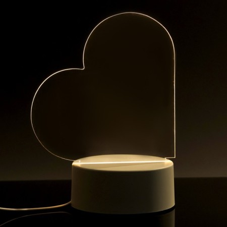 Light tablet for drawing in the dark, heart, plastic-1