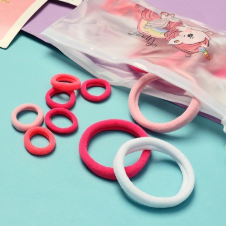 Hair elastic band "Fidget" (set 42 pcs) Assorted unicorns, 4.5 and 2 cm, mix